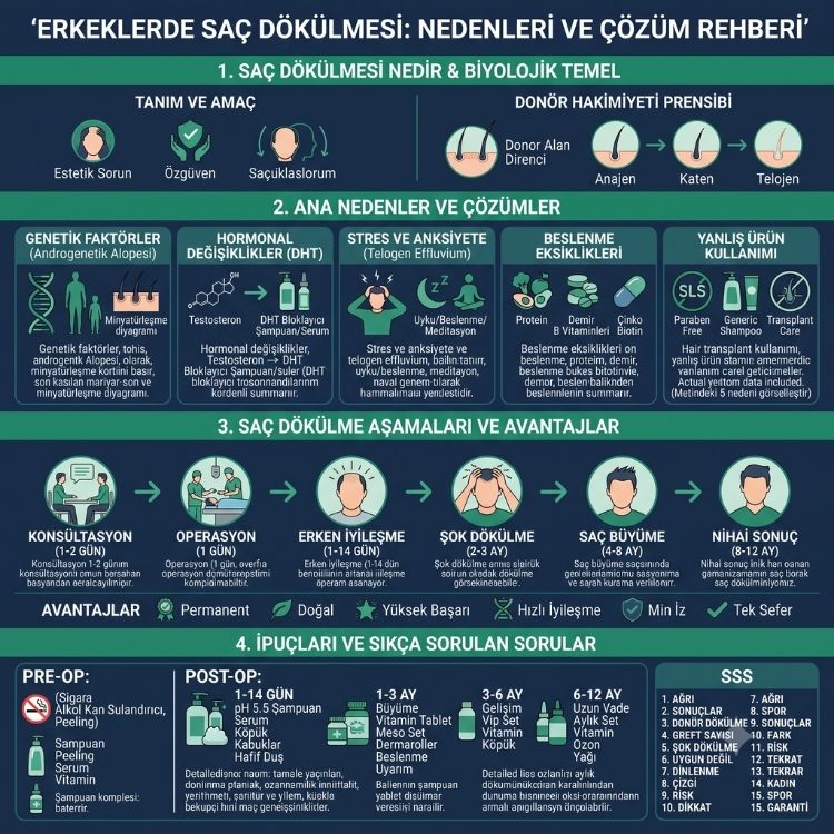 Erkeklerde Saç Dökülmesi: Nedenleri ve Çözüm Önerileri