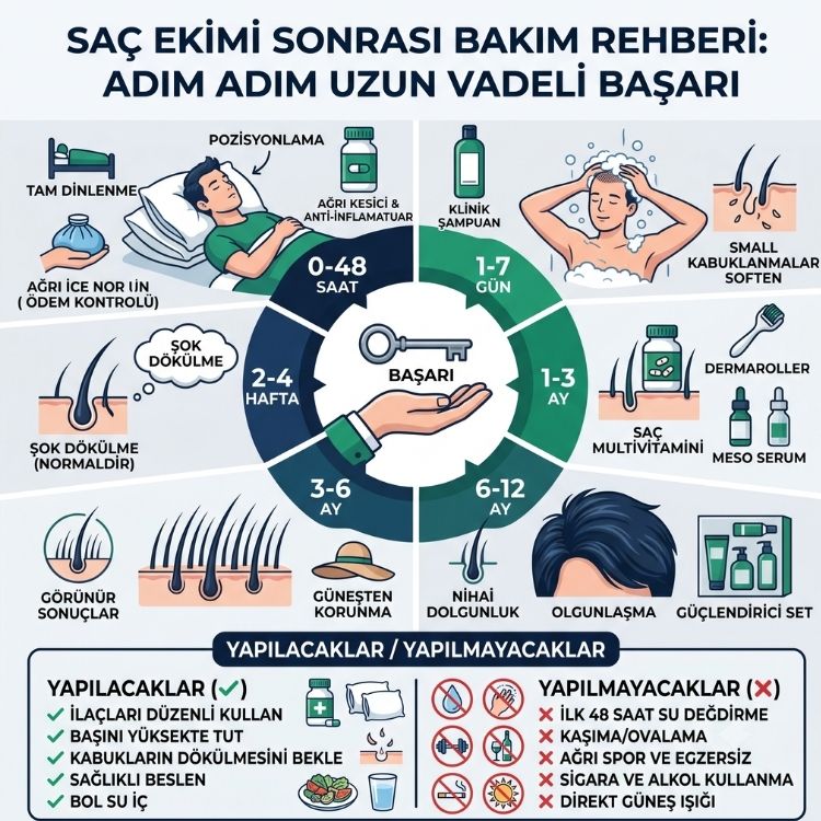 Saç Ekimi Sonrası Bakım Rehberi: Adım Adım Uzun Vadeli Başarı