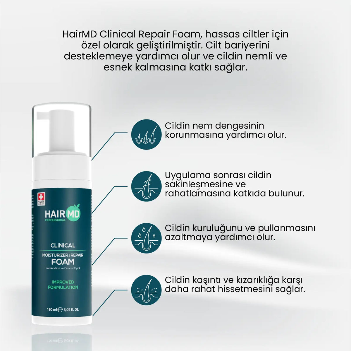 HairMD Clinical Onarıcı Bakım Köpüğü 150 ml - HAİR MEDİCAL SHOP