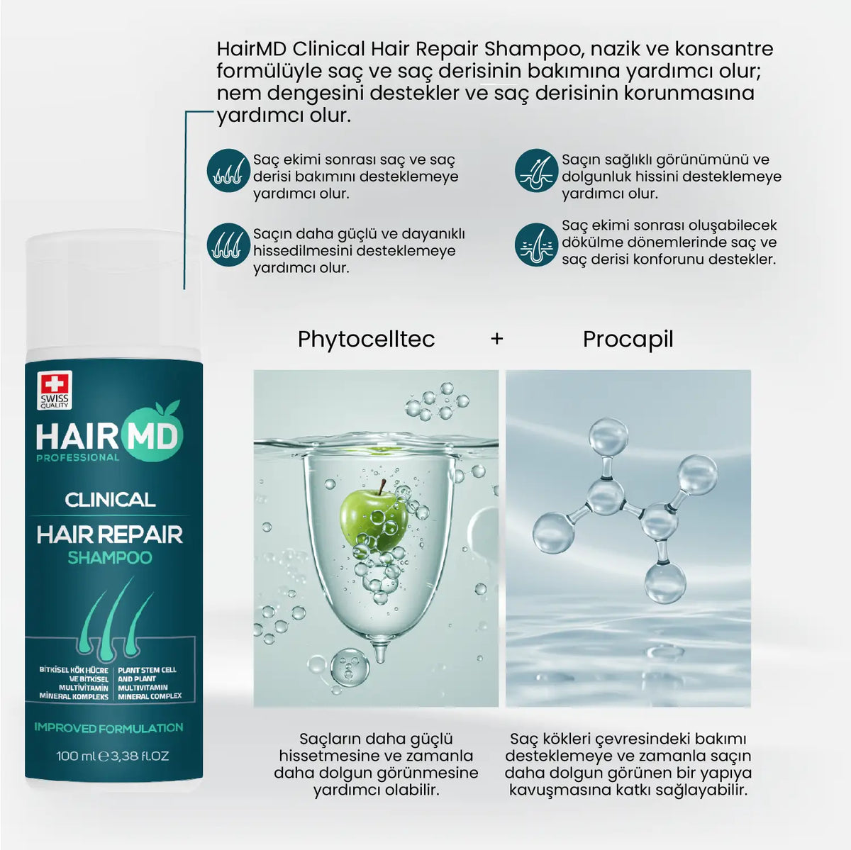 HairMD Clinical Saç Onarım Özel Seti 3 Aylık Kullanım + Dermaroller - HAİR MEDİCAL SHOP