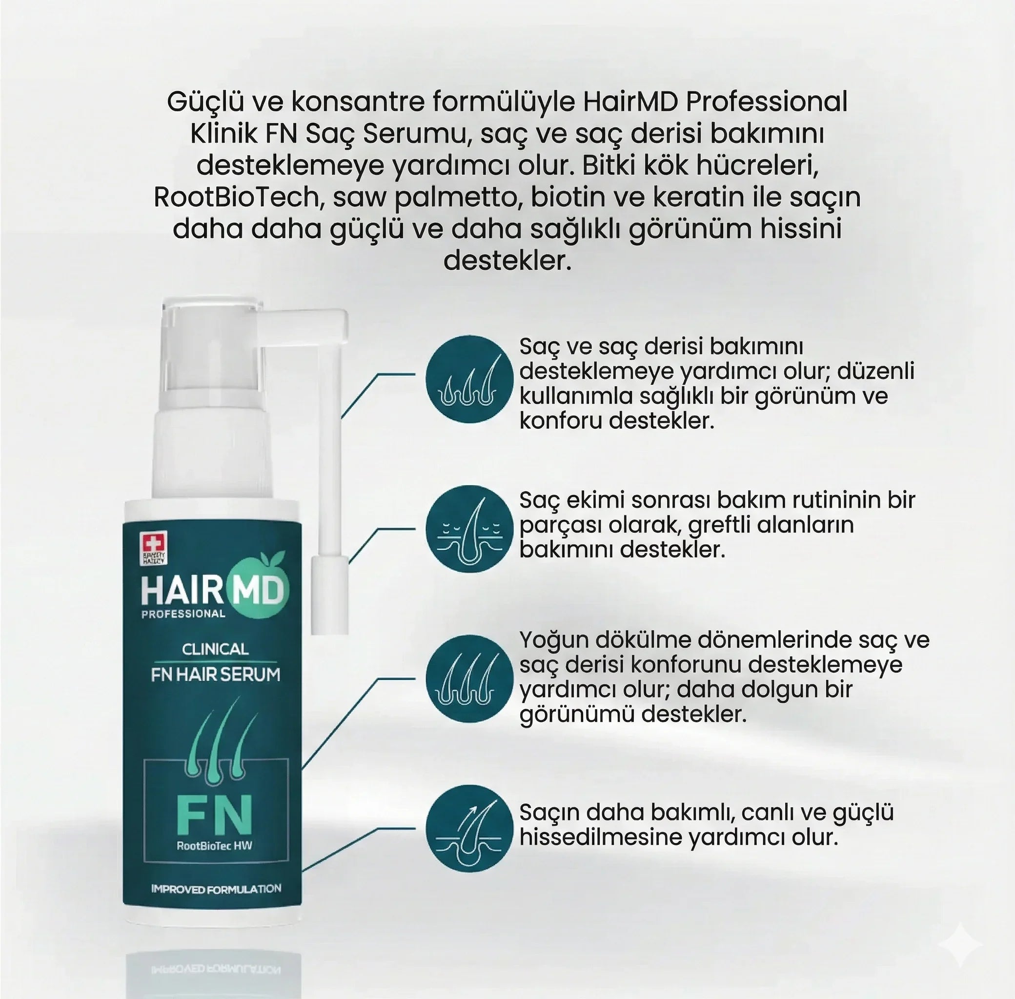 HairMD Klinik FN Saç Onarıcı Serum 60 ml - HAİR MEDİCAL SHOP 