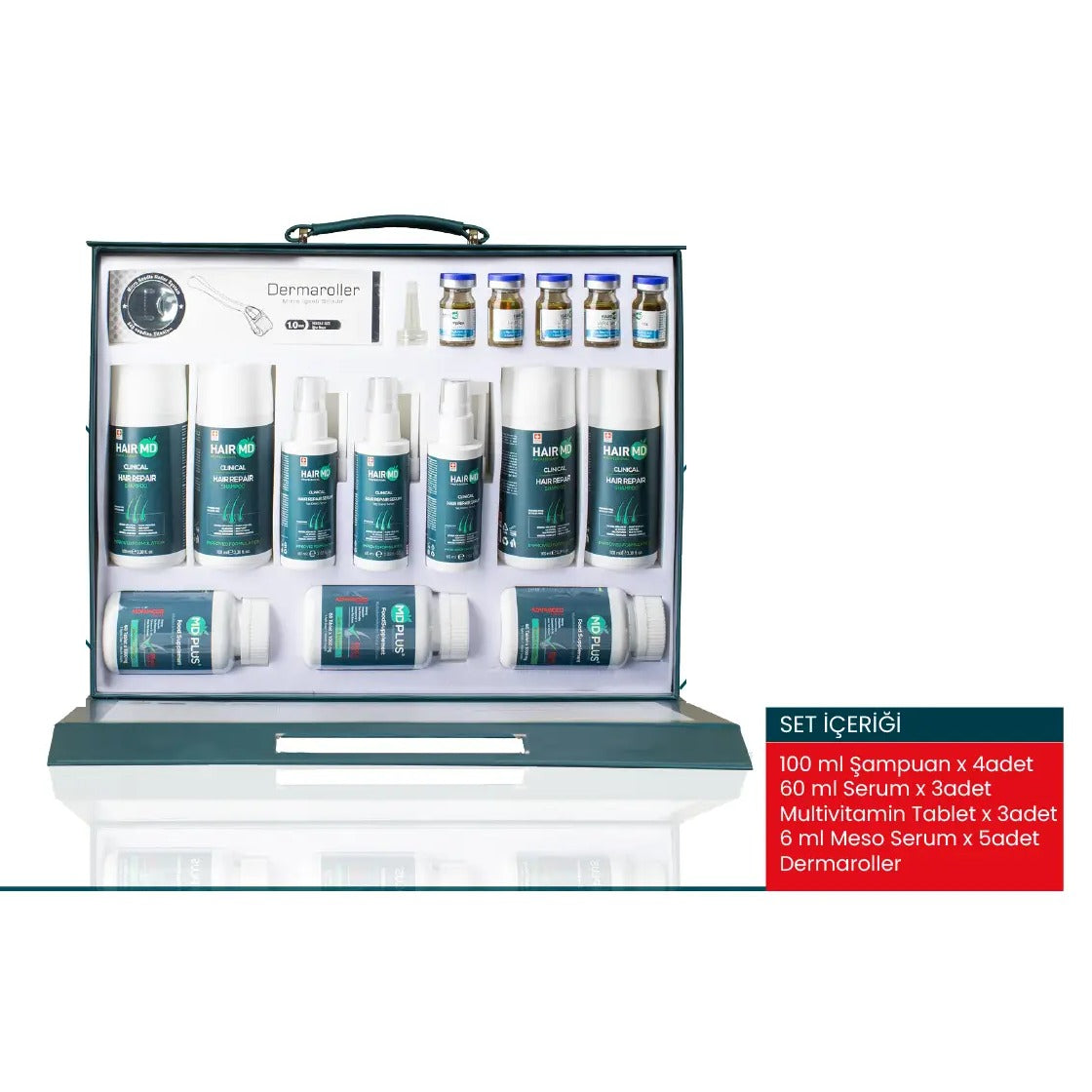 HairMD Clinical Saç Onarım Özel Seti 3 Aylık Kullanım + Dermaroller - HAİR MEDİCAL SHOP