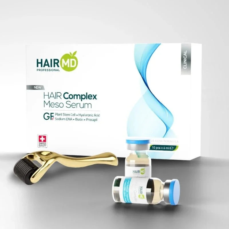 HairMD Klinik Saç Kompleksi Meso Serum + Dermaroller Seti - HAİR MEDİCAL SHOP 