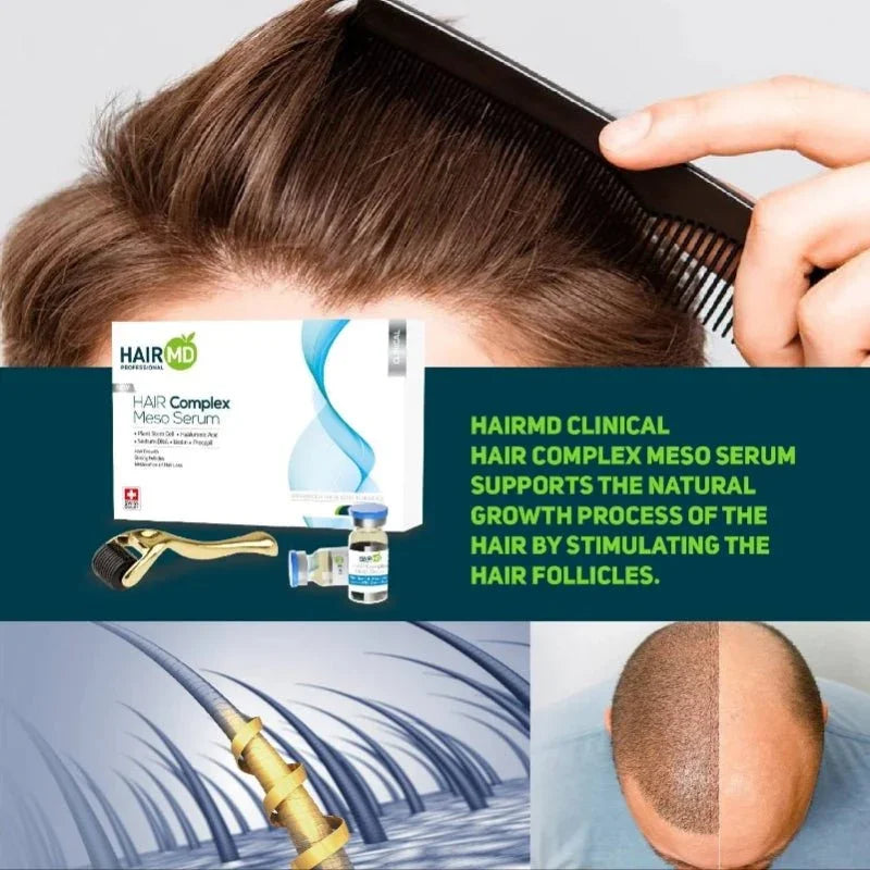 HairMD Klinik Saç Kompleksi Meso Serum + Dermaroller Seti - HAİR MEDİCAL SHOP 