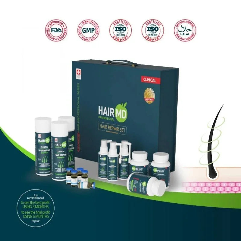 HairMD Clinical Saç Onarım Özel Seti 3 Aylık Kullanım - HAİR MEDİCAL SHOP 