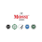 The Mossi London Şampuan bottle with sleek black and white packaging, designed for hair care, on a white background.