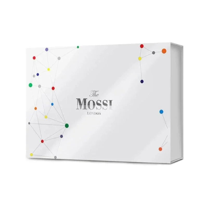 The Mossi London 2 Months Flacon Plus Hair Set with hair care bottles and packaging, designed for hair treatment and growth.