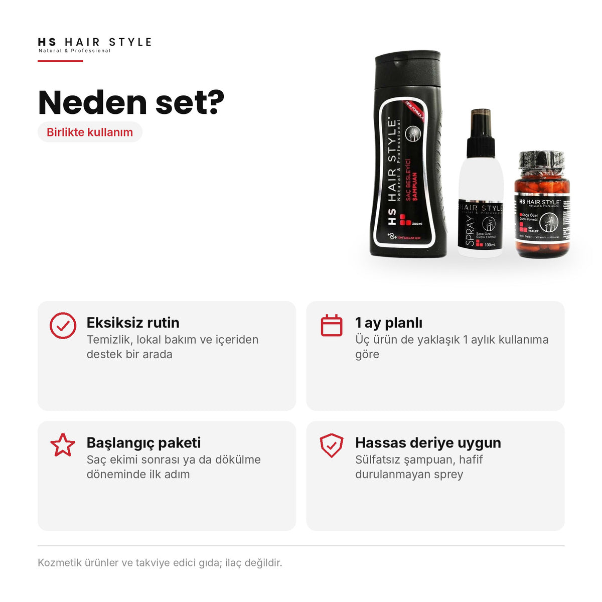 HS Hair Style 1 Aylık Set, neden set