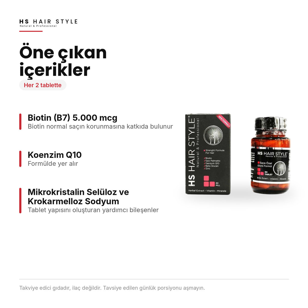 HS Hair Style Biotin Tablet, öne çıkan içerikler