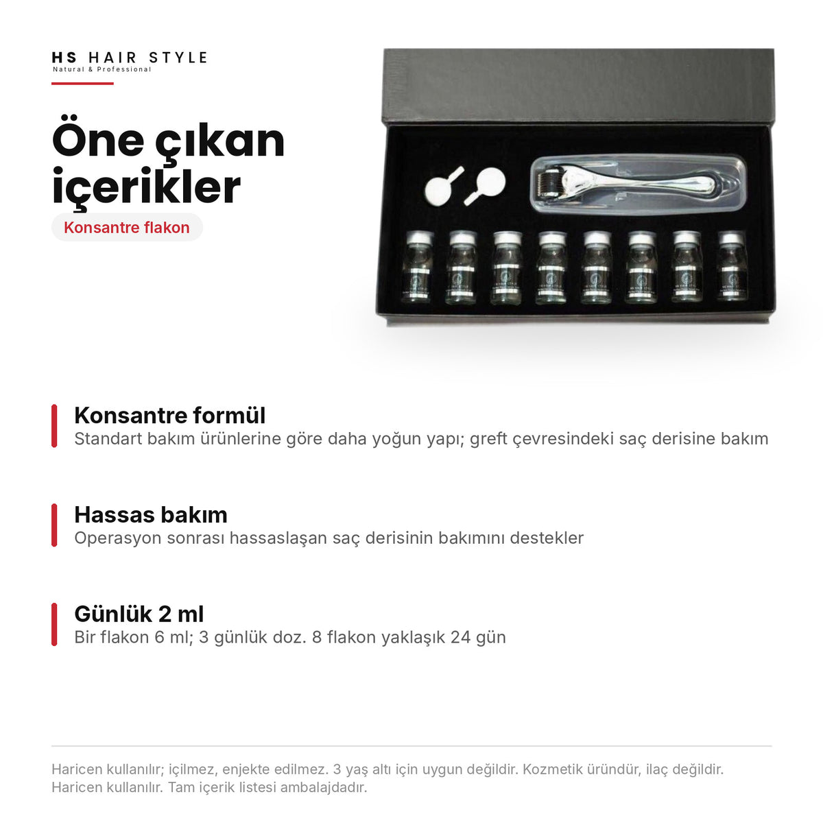 HS Hair Style Onarıcı Flakon Serum 8'li, öne çıkan içerikler