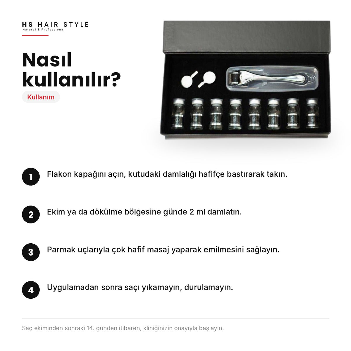 HS Hair Style Onarıcı Flakon Serum 8'li, nasıl kullanılır