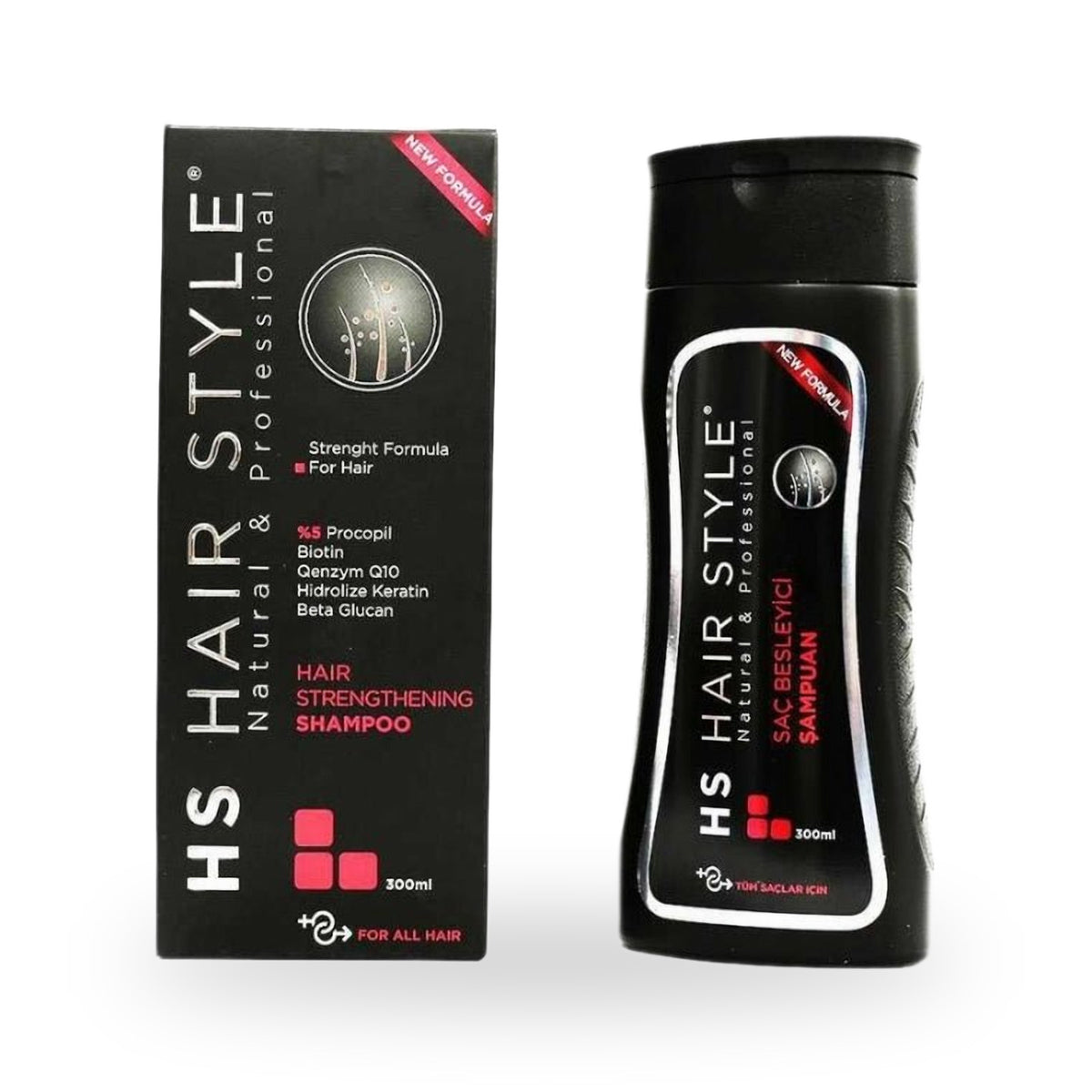 HS Hair Style Şampuan 300 ml, kutu ve şişe