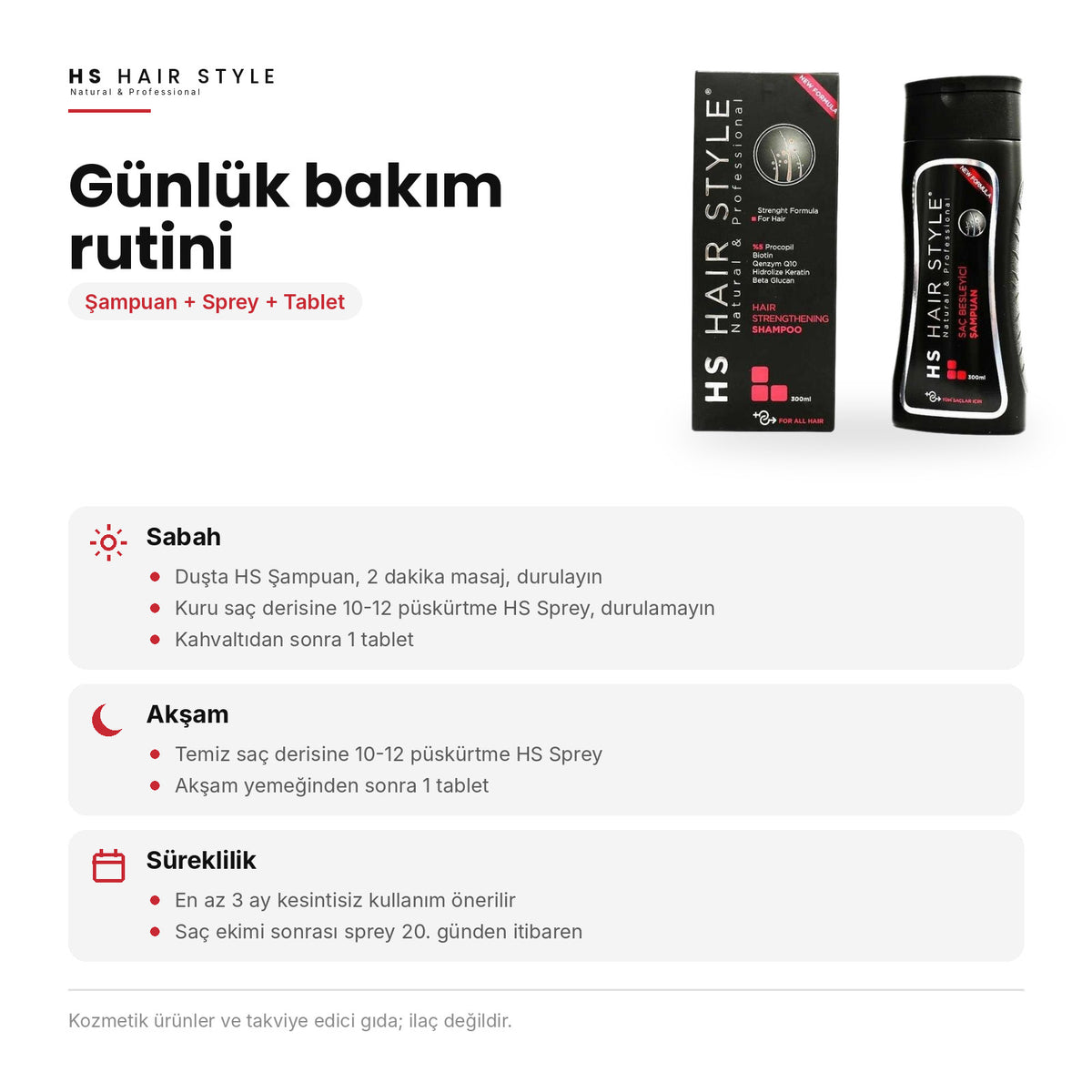 HS Hair Style Şampuan 300 ml, günlük bakım rutini