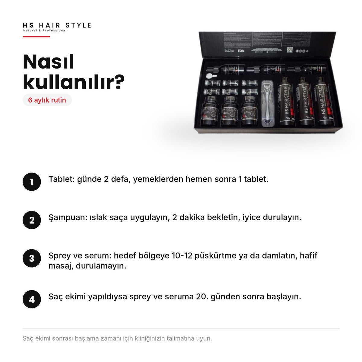 HS Hair Style VIP Serumlu Set (6 Aylık), nasıl kullanılır